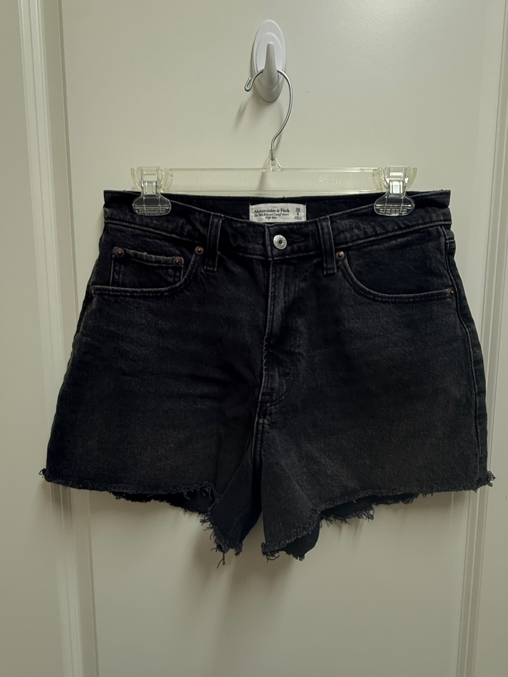 Abercrombie & Fitch Black 90’s Relaxed  Cutoff Shorts | SZ 28| Button Fly
